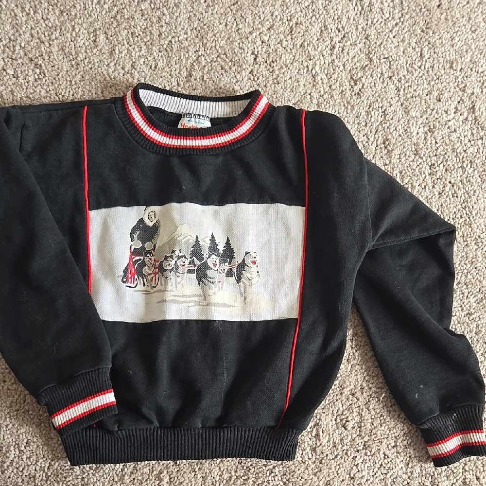 Healthtex Kids SIZE:6 Years Black and Red Striped Sweater
